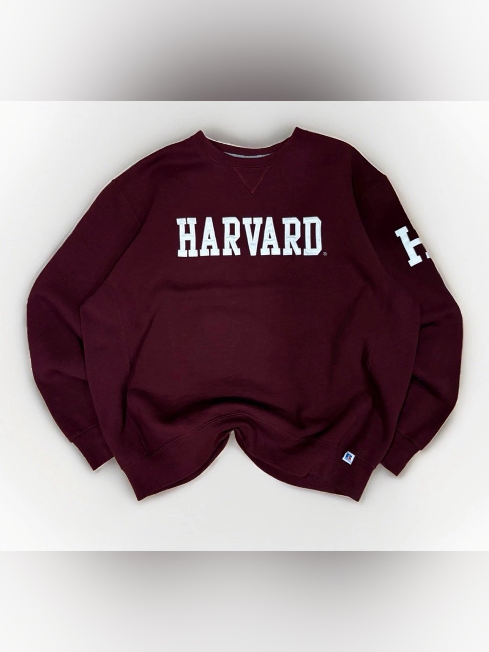 Vintage Russell Harvard Crewneck Sweatshirt Size XL Burgundy Rare Collegiate